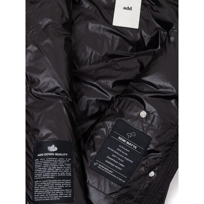 Add Black Polyamide Down Jacket with Detachable Hood