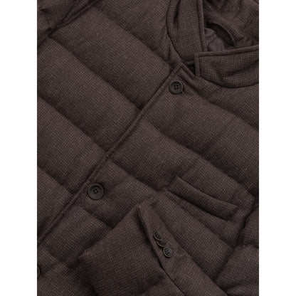 Herno Men's Brown Wool Long Quilted Jacket