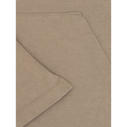 Beige Cotton Long Sleeve T-Shirt