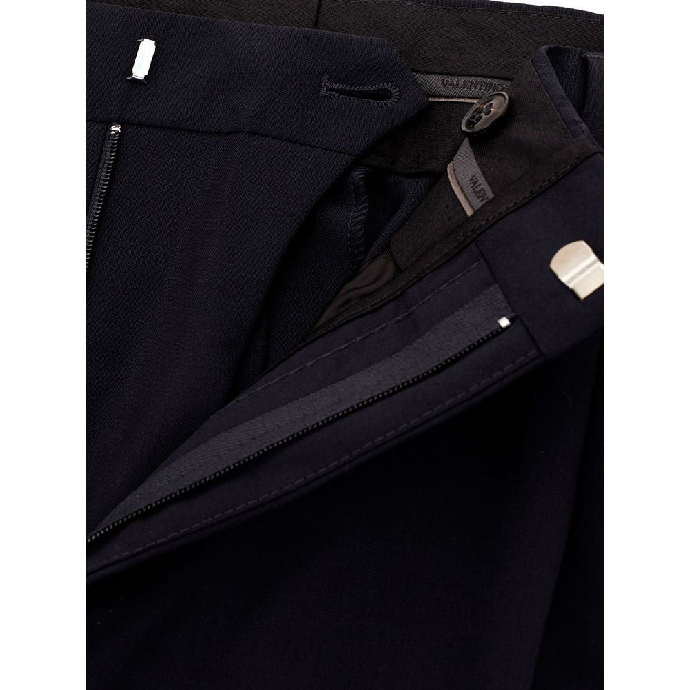 Valentino Black Wool Tailored Trousers