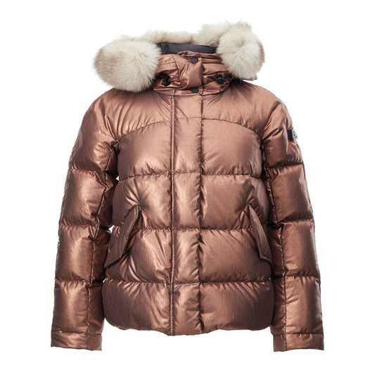 Peuterey Pink Polyester Padded Jacket with Hood