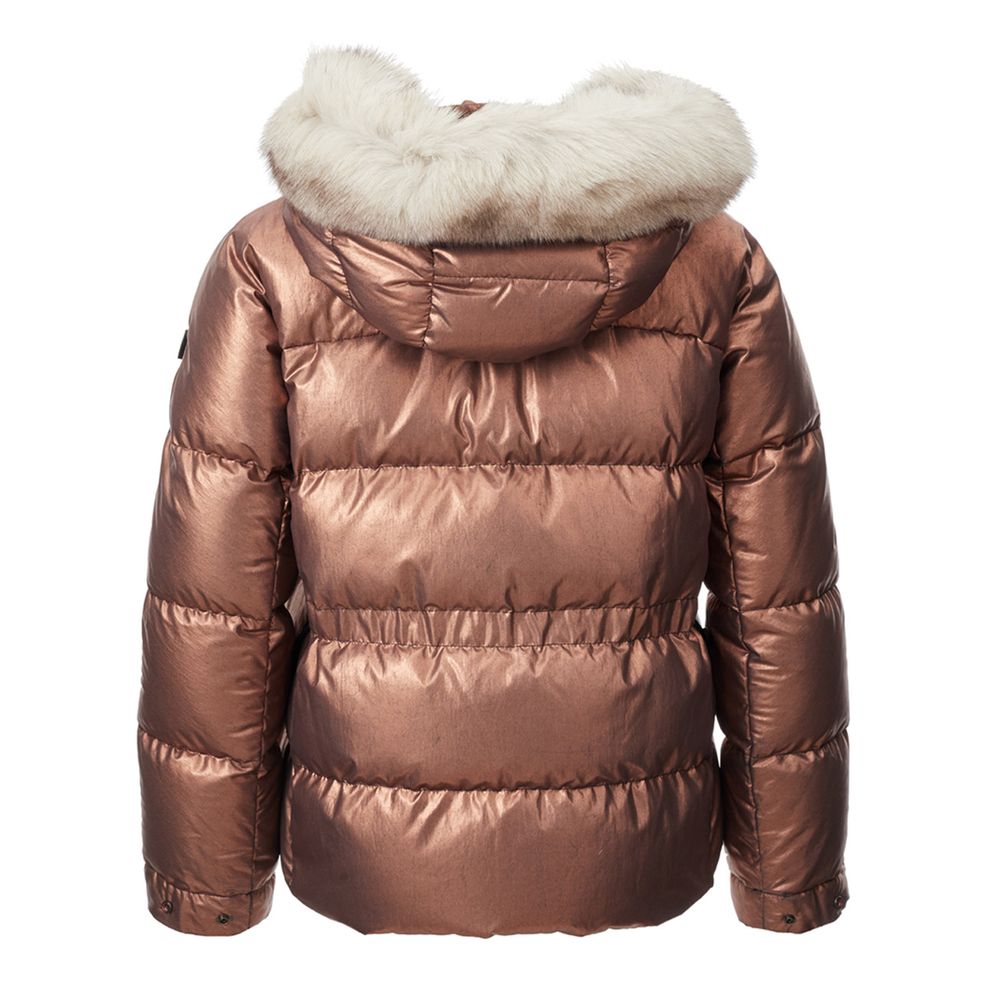 Peuterey Pink Polyester Padded Jacket with Hood