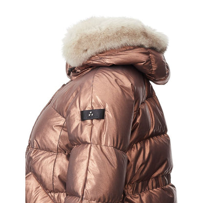 Peuterey Pink Polyester Padded Jacket with Hood