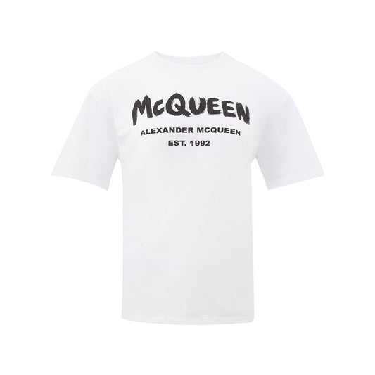 White Cotton Short Sleeve Crewneck T-Shirt