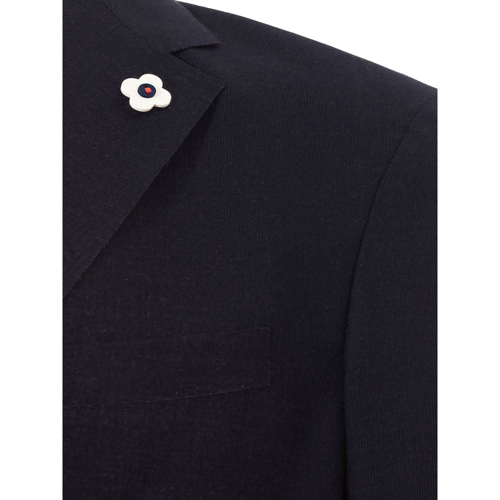 Lardini Men's Elegant Blue Cotton Blazer Jacket