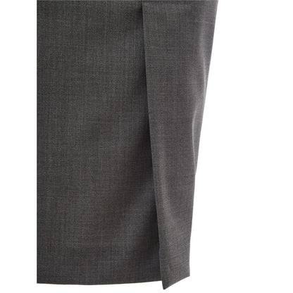 Elegant Gray Wool Skirt
