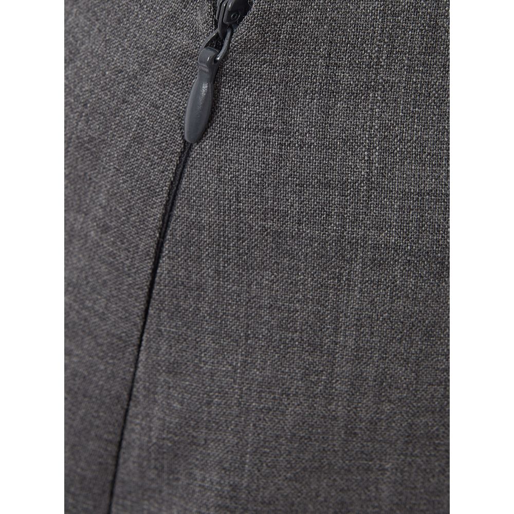Elegant Gray Wool Skirt