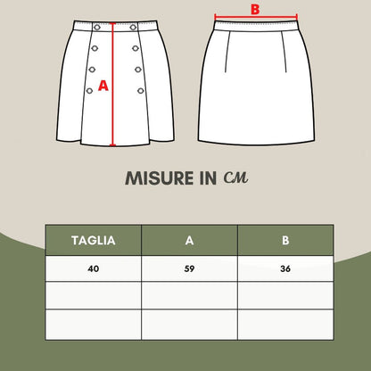 Elegant Gray Wool Skirt