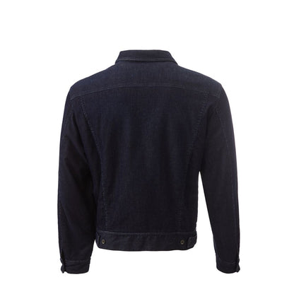 Lardini Men's Short Blue Cotton Velvet Jacket