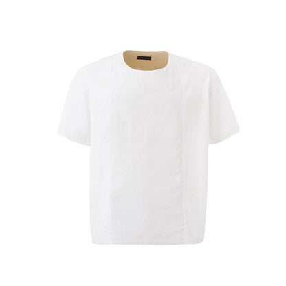 Emporio Armani Men's White Cotton Short Sleeve Sweater