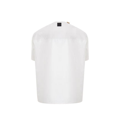 Emporio Armani Men's White Cotton Short Sleeve Sweater