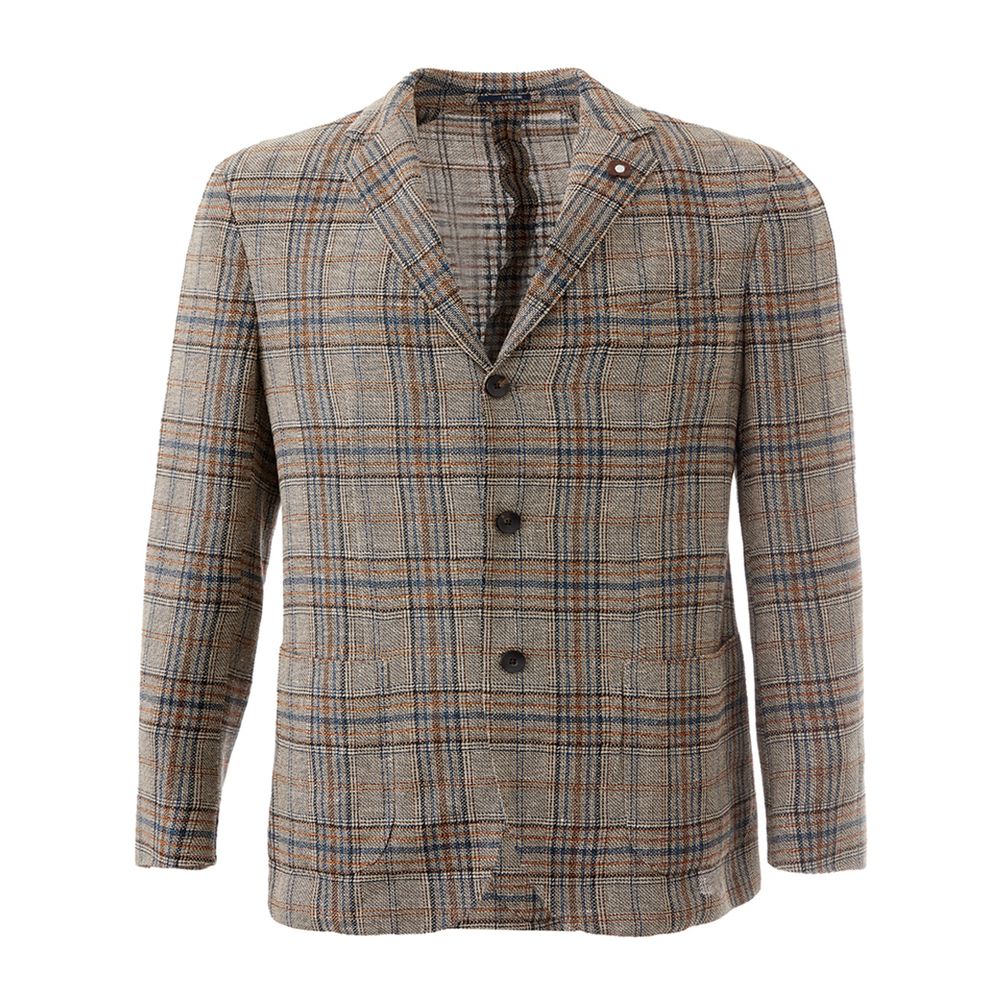 Lardini Men's Elegant Multicolor Linen Blazer Jacket