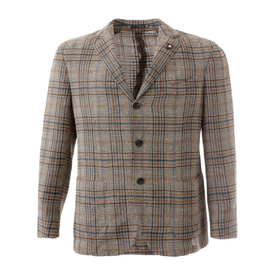 Lardini Men's Elegant Multicolor Linen Blazer Jacket