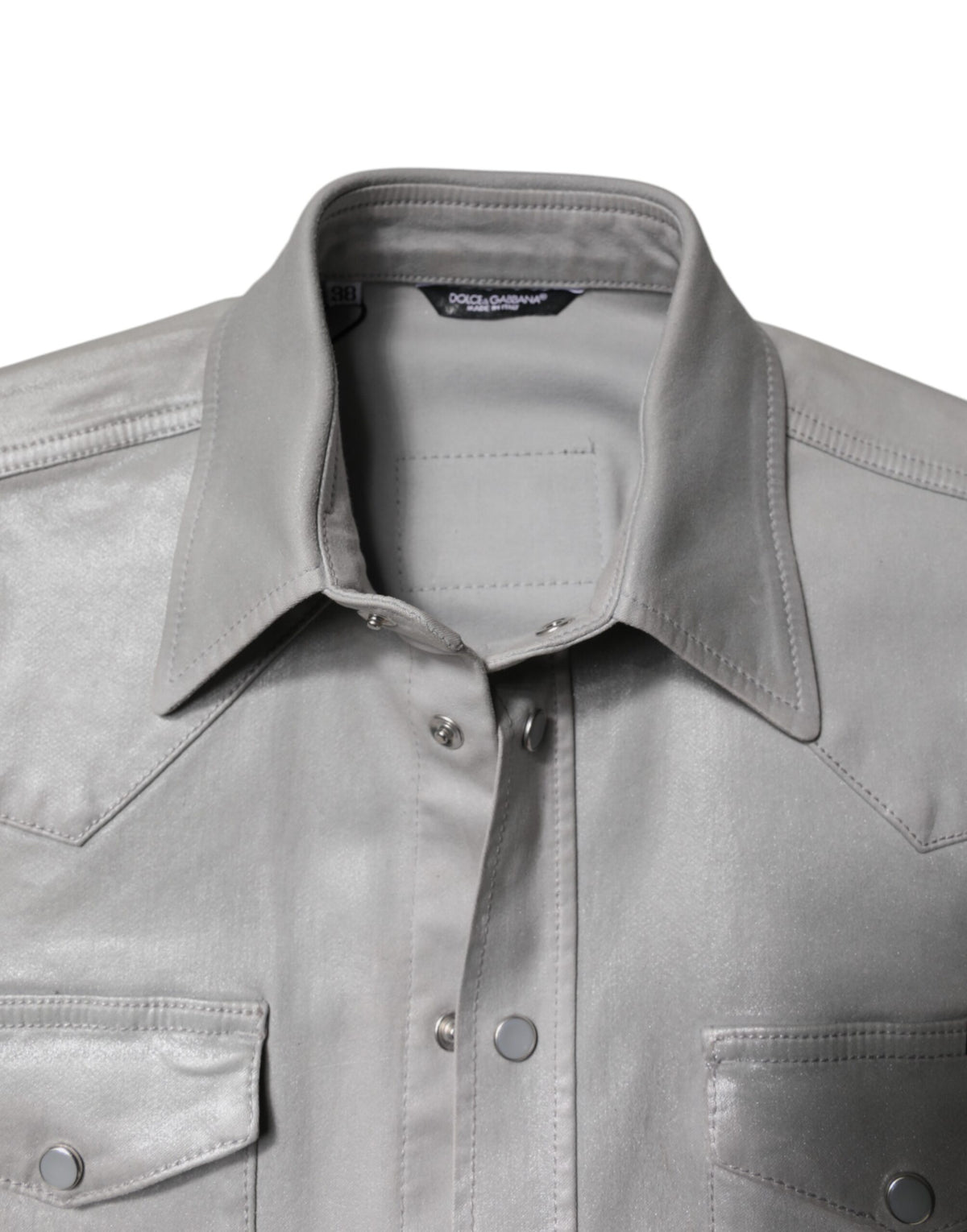 Dolce & Gabbana Men's Regular Fit Long-Sleeve Stretch Cotton Shirt - Gray