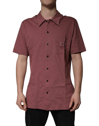 Dolce & Gabbana Men's Slim Short-Sleeve Viscose Cotton Polo Shirt - Pink
