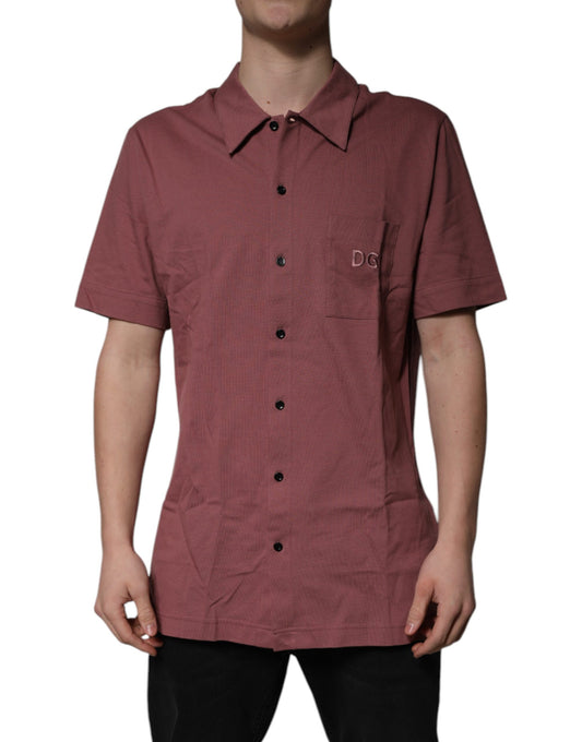 Dolce & Gabbana Men's Slim Short-Sleeve Viscose Cotton Polo Shirt - Pink