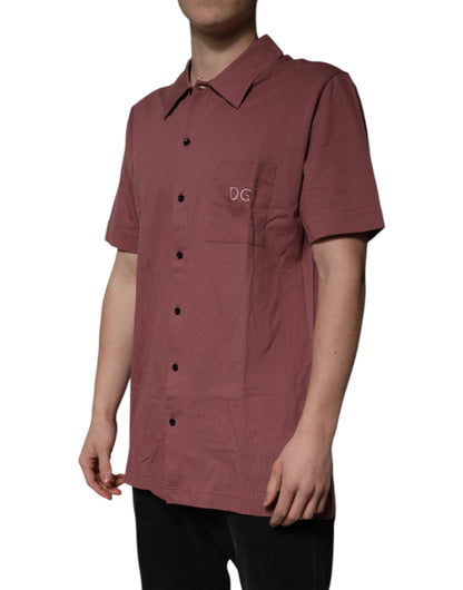 Dolce & Gabbana Men's Slim Short-Sleeve Viscose Cotton Polo Shirt - Pink