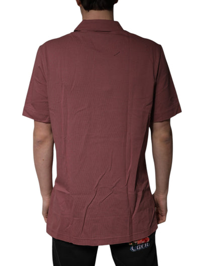 Dolce & Gabbana Men's Slim Short-Sleeve Viscose Cotton Polo Shirt - Pink