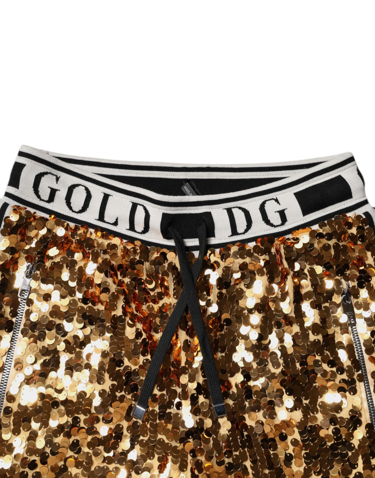 Dolce & Gabbana Women's Regular Fit High Rise Polyester & Silk Joggers - Gold Print