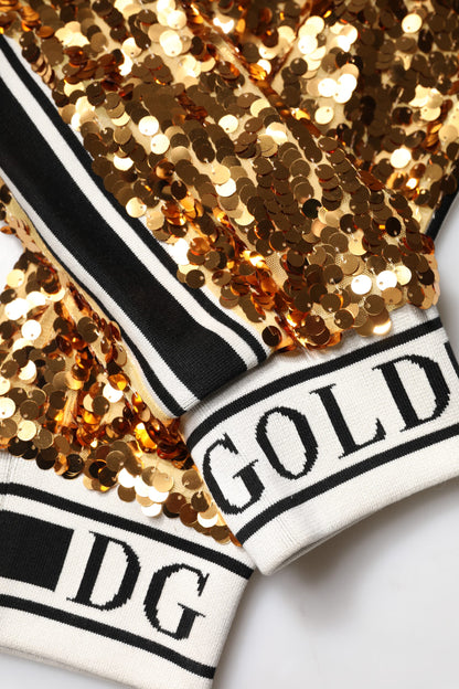 Dolce & Gabbana Women's Regular Fit High Rise Polyester & Silk Joggers - Gold Print