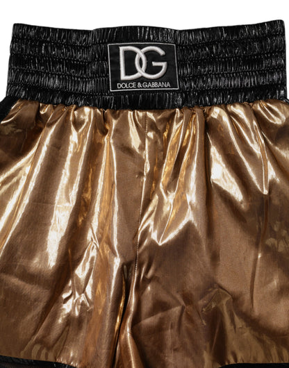Dolce & Gabbana Metallic Gold High Waist Women Hotpants Short