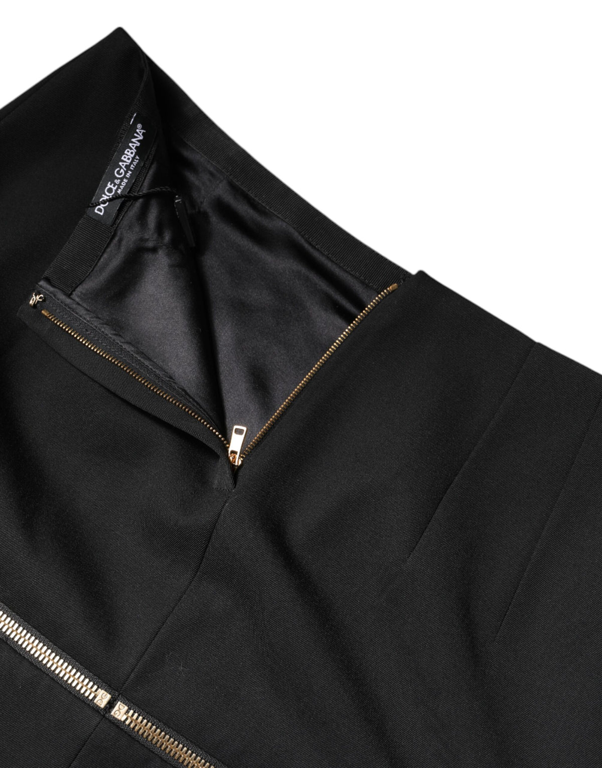 Dolce & Gabbana Women's High Rise Virgin Wool & Silk Mini Skirt - Black