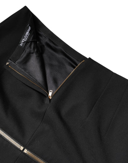 Dolce & Gabbana Women's High Rise Virgin Wool & Silk Mini Skirt - Black