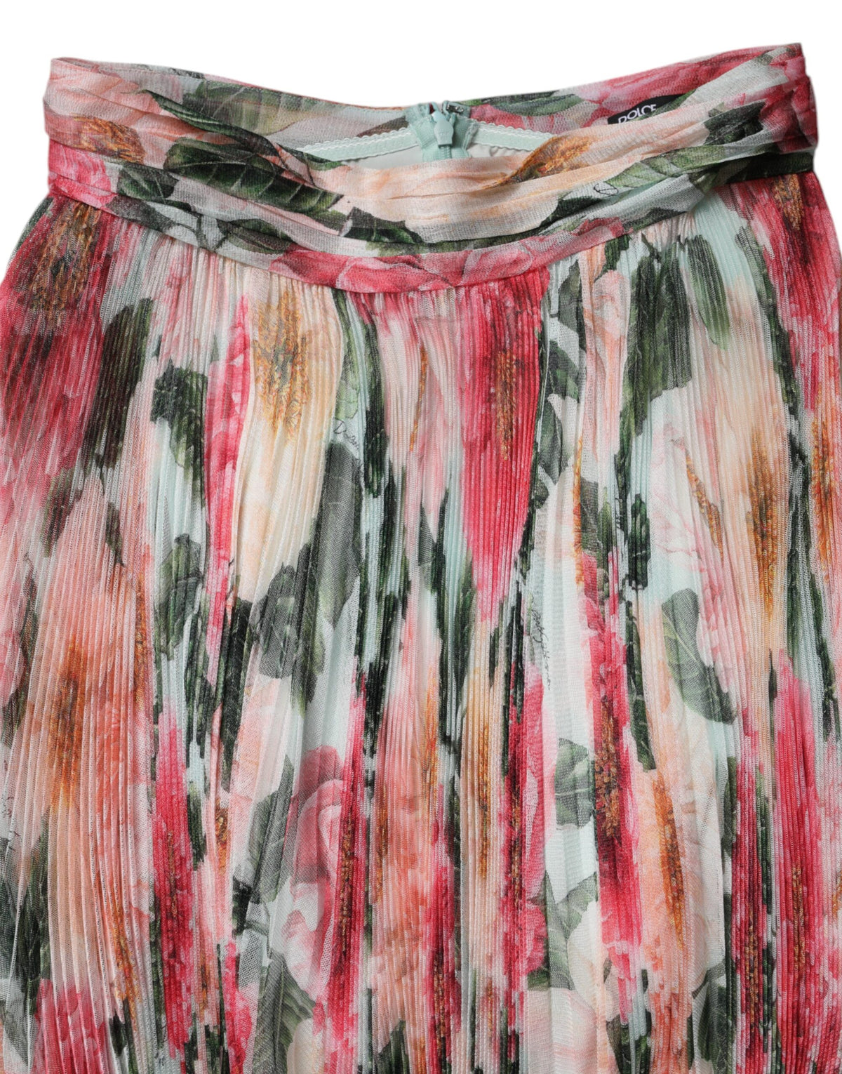 Dolce & Gabbana Women's A Line High Rise Stretch Cotton Nylon & Silk Midi Skirt - Multicolor Floral