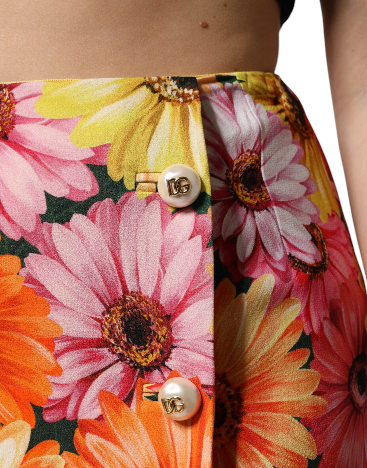 Dolce & Gabbana Women's A Line High Rise Viscose Silk Mini Skirt - Multicolor Floral Print