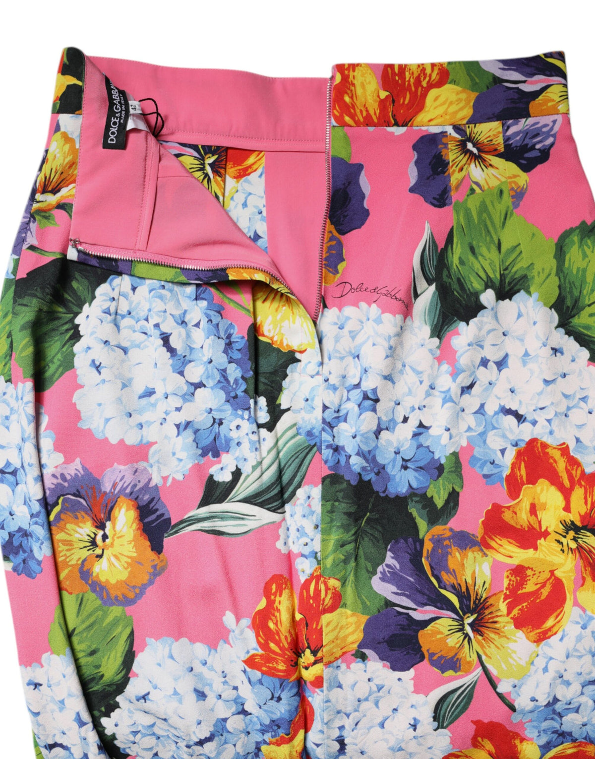 Dolce & Gabbana Women's Pencil High Rise Viscose Silk Midi Skirt - Multicolor Floral Print