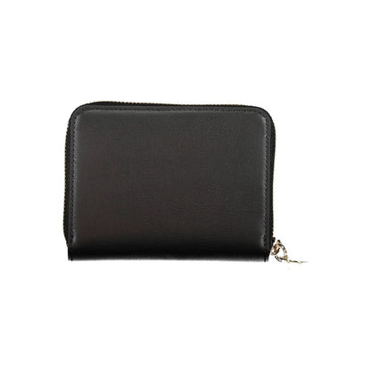 Tommy Hilfiger Black Leather Effect Zip Around Wallet