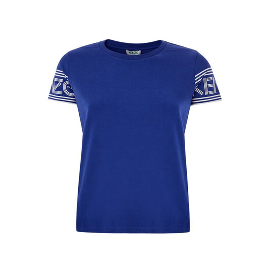 Chic Blue Cotton Tee for Everyday Elegance