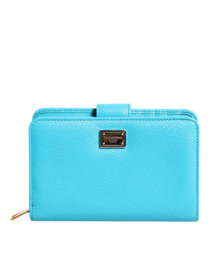 Dolce & Gabbana Patent Leather Cardholder Wallet - Light Blue