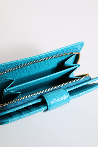 Dolce & Gabbana Patent Leather Cardholder Wallet - Light Blue