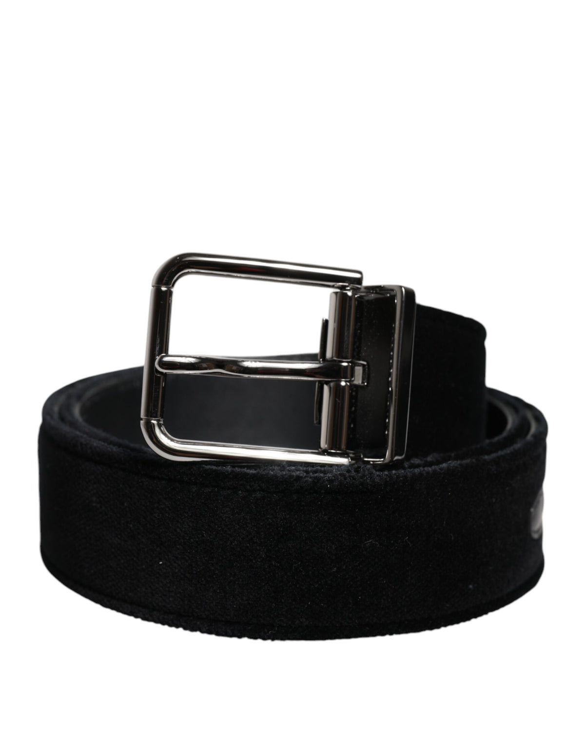 Dolce & Gabbana Leather & Cotton Belt - Black Silver