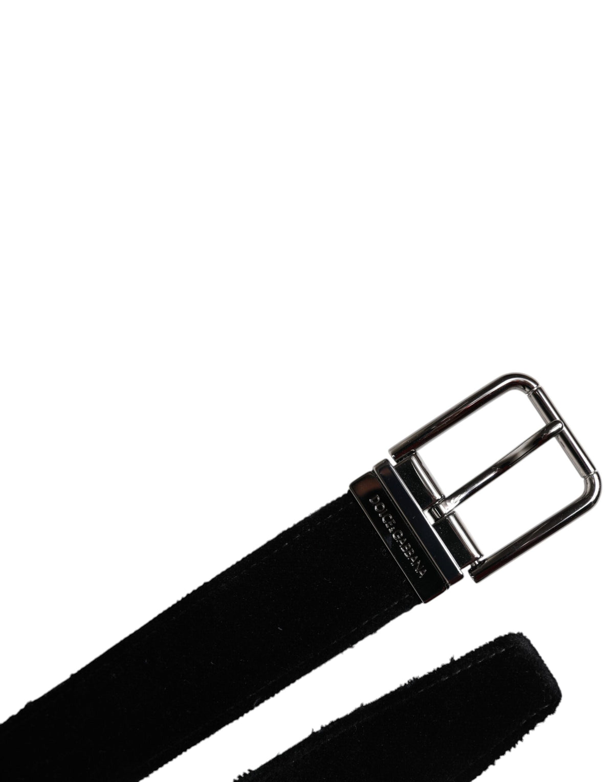 Dolce & Gabbana Leather & Cotton Belt - Black Silver