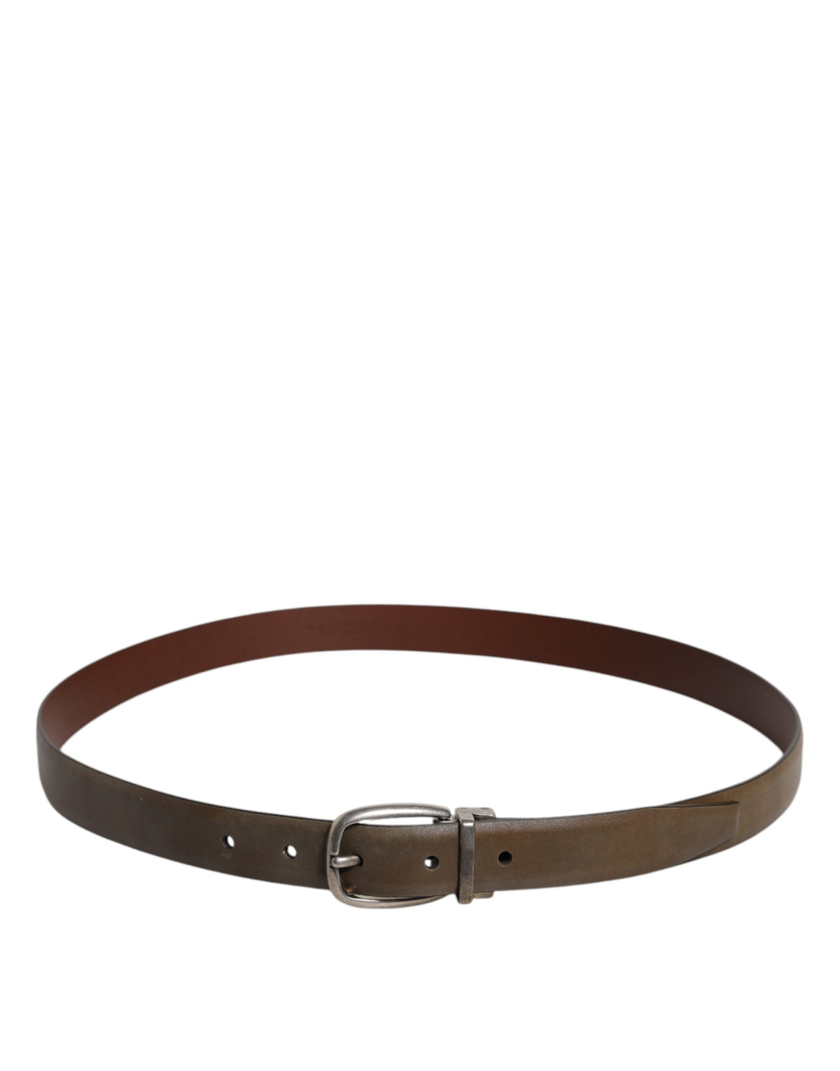 Dolce & Gabbana Leather & Metal Belt - Brown Silver