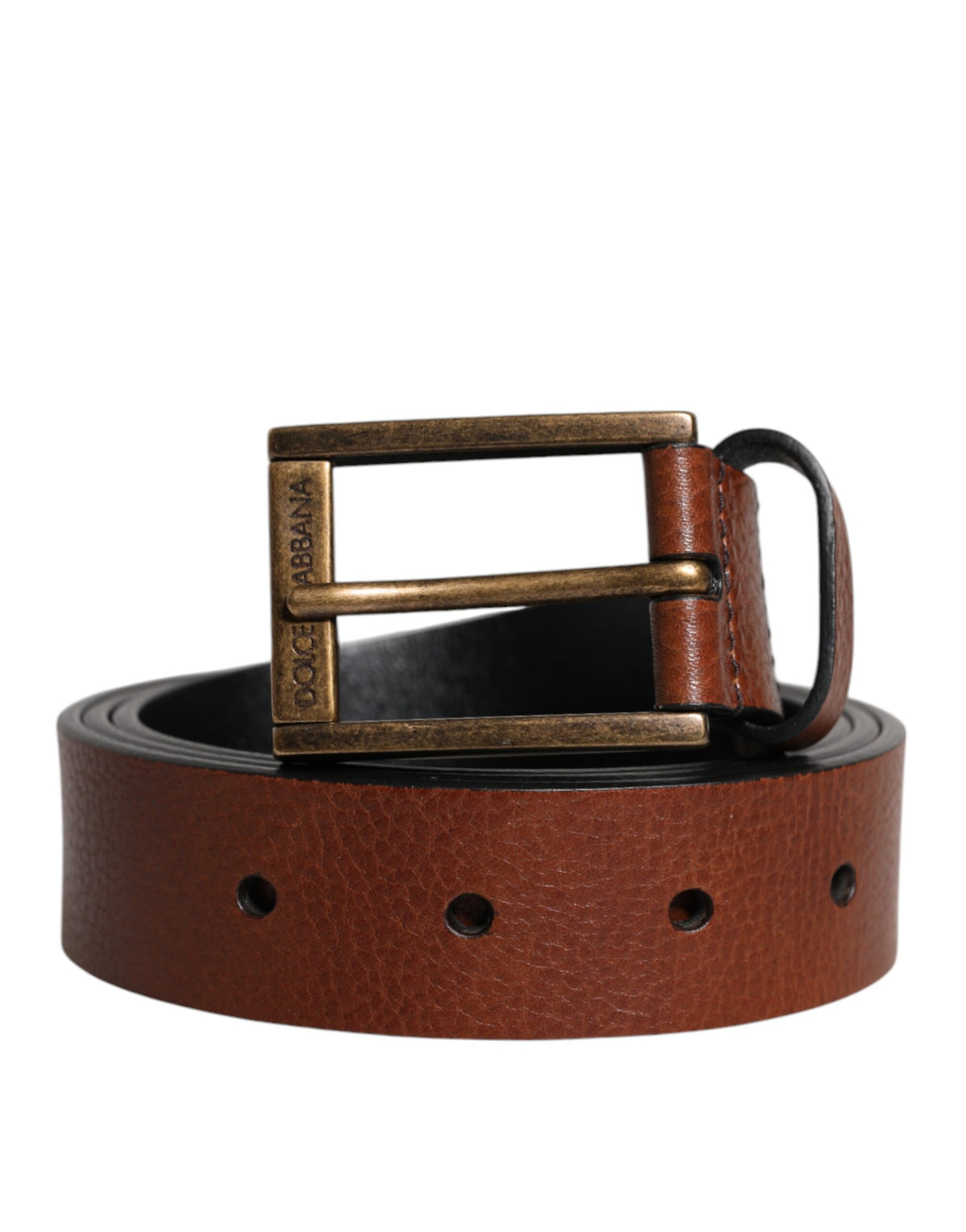 Dolce & Gabbana Calf Leather Belt - Bronze Brown