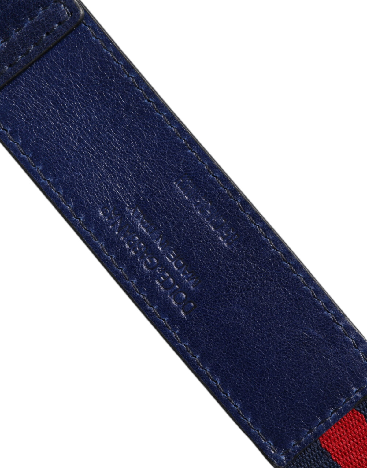 Dolce & Gabbana Calf Leather Cotton Polyester & Viscose Belt - Blue