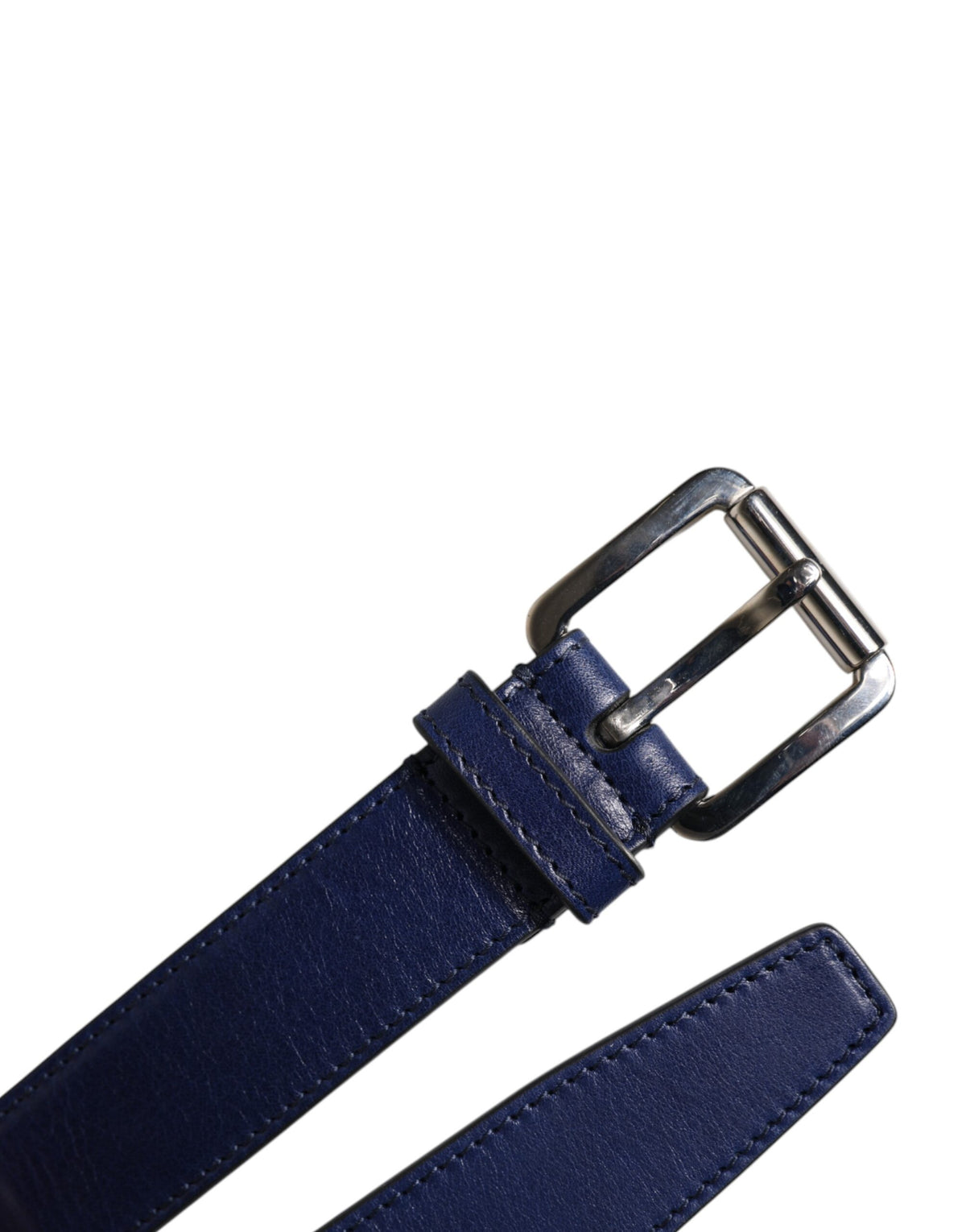 Dolce & Gabbana Calf Leather Cotton Polyester & Viscose Belt - Blue