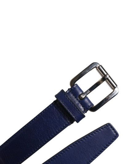 Dolce & Gabbana Calf Leather Cotton Polyester & Viscose Belt - Blue