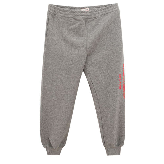 Elegant Gray Cotton Blend Trousers
