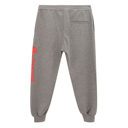 Elegant Gray Cotton Blend Trousers
