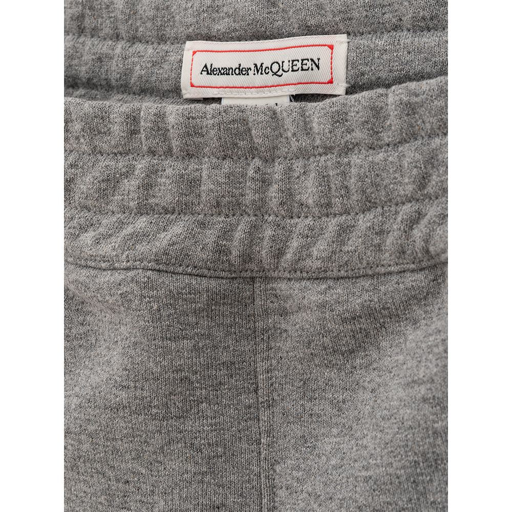 Elegant Gray Cotton Blend Trousers