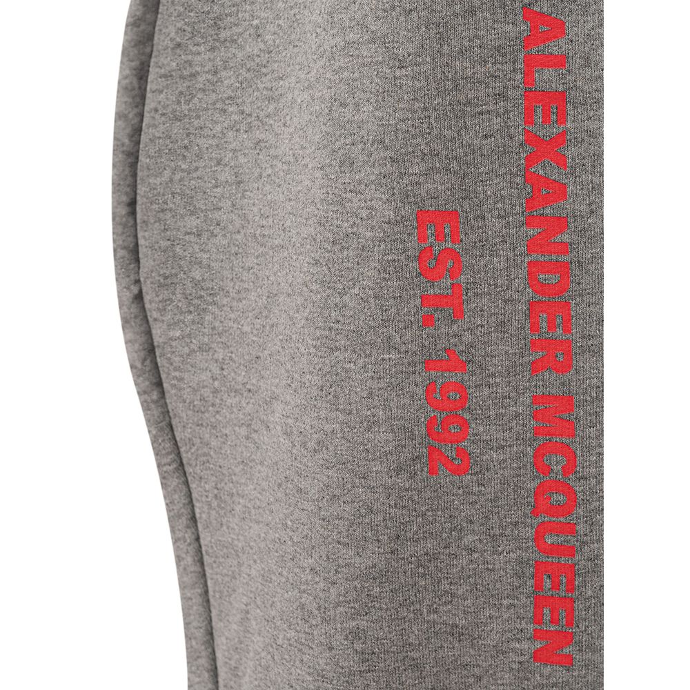 Elegant Gray Cotton Blend Trousers