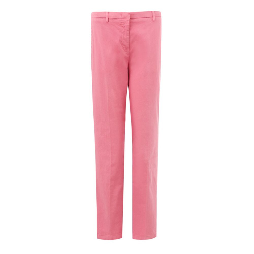 Elegant Cotton Pink Trousers for Sophisticated Style