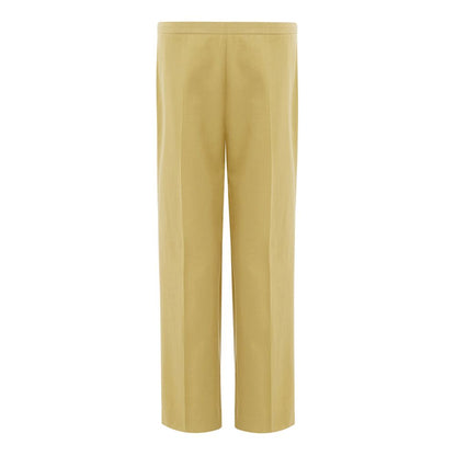 Elegant Golden Cotton Trousers