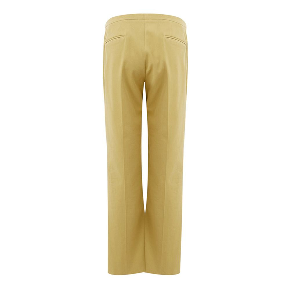 Elegant Golden Cotton Trousers
