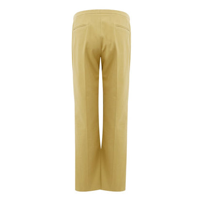 Elegant Golden Cotton Trousers