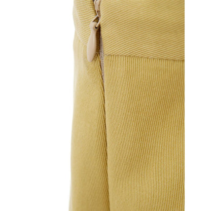 Elegant Golden Cotton Trousers